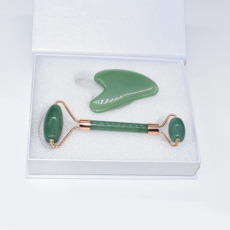 Green Aventurine Jade Roller 100% Natural Face Massager for Wrinkles