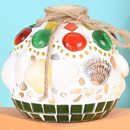 Kit d'art et d'artisanat de vase en mosaïque, kits de bricolage en verre de cristal